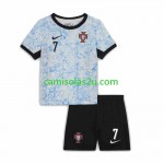 Camisolas de futebol Portugal Cristiano Ronaldo 7 Criança Equipamento Alternativa Euro 2024 Manga Curta